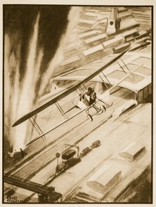 Sankarillisuus: Rhodes Moorhouse saa V.C.:n, kuvitus John Hamiltonin teoksesta Flying Memories tekijältä Stanley Orton Bradshaw