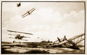 Richthofenin kuolema, kuvitus John Hamiltonin teoksesta Flying Memories