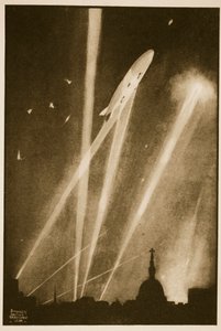 Zeppelin Raid Lontoossa, kuvitus John Hamiltonin Flying Memoriesista