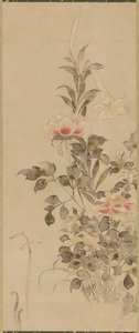 Pionit ja liljat, Momoyama- tai Edo-kausi, 1568-1615.