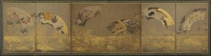 Kuusi fanipaperia: sekalaiset aiheet, Momoyama- tai Edo-kausi, 1590-1640.