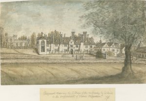 Blithfield Hall: akvarellimaalaus, nd [1700-luku] tekijältä Stebbing Shaw