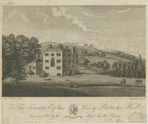 Butterton Hall: kaiverrus ja [1700-luku] tekijältä Stebbing Shaw
