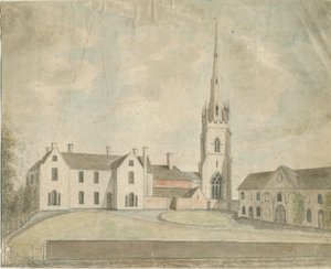 Clifton Campville Church: akvarellimaalaus ja [c 1790] tekijältä Stebbing Shaw