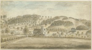 Colwich Church ja Oakedge House: akvarellimaalaus, nd [1762-1802] (maalaus) tekijältä Stebbing Shaw
