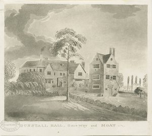 Dunstall Hall: akvatintakaiverrus, nd [1762-1802] (painettu) tekijältä Stebbing Shaw