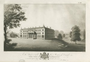 Fisherwick Hall: akvatintakaiverrus, nd [c 1797] (painettu) tekijältä Stebbing Shaw