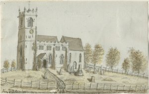 Kings Bromley Church: akvarellimaalaus, ndc 1796] tekijältä Stebbing Shaw