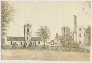 Lapley Church: akvarellimaalaus, nd [1762-1802] tekijältä Stebbing Shaw