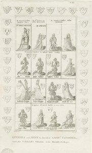 Lichfieldin katedraali - Effigies and Arms: kaiverrus, nd [1762-1798] (painettu) tekijältä Stebbing Shaw