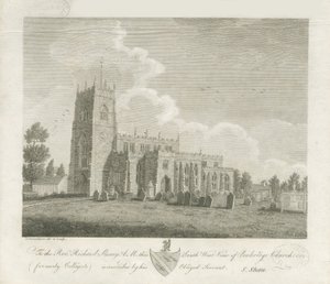 Penkridge Church: kaiverrus ja [1700-luvun loppu] (tulostus) tekijältä Stebbing Shaw