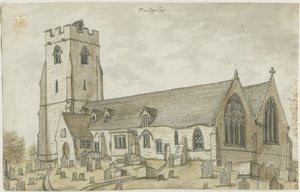 Rugeley Church (vanha): akvarellimaalaus, nd [1762-1802] (maalaus) tekijältä Stebbing Shaw