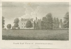 Statfold Hall: kaiverrus, nd [1762-1798] (painettu) tekijältä Stebbing Shaw