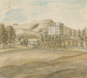 Stourton Castle: akvarellimaalaus, nd [1762-1798] tekijältä Stebbing Shaw