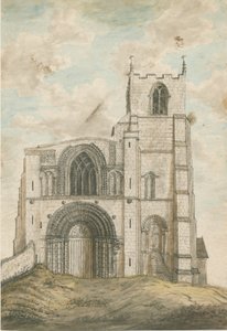 Tutbury Priory Church: akvarellimaalaus, nd [1762-1802] tekijältä Stebbing Shaw