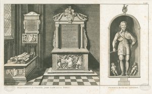 Wolverhampton - Eversti John Lanen ja amiraali Richard Levesonin muistomerkit: kaiverrus, nd [c 1798] (painettu) tekijältä Stebbing Shaw