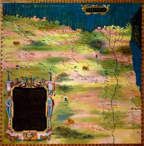Egyptin kartta Stefano Bonsignori (Buonsignori) (kuoli 1589) 1581 Maantieteellisten karttojen huoneen kaappien maalaus. Palazzo Vecchio, Sala del Mappamondo Firenze