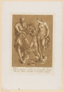Saturnus, rakastunut Venus Plafondschilderingen van de Loggia di Galatea in de Villa Farnesina te Rome (sarjan nimi)