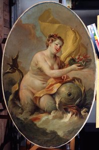 Nymfi (Nymfi). Stefano Torellin (1712-1784) maalaus. Öljy kankaalle