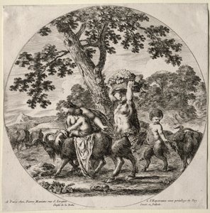 Satyr-perhe matkustaa tekijältä Stefano della Bella