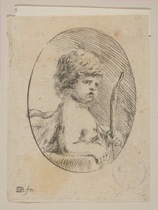Pieni Amor jousineen, kohdasta "Eri hahmot ja doodles" Diverses figures et gr..., n. 1646. tekijältä Stefano della Bella