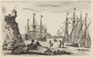 Näkymiä merisatamista (Vues de ports de mer): Näkymä Calais’n sataman nurkkaan tekijältä Stefano della Bella