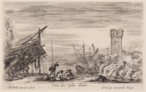 Näkymiä merisatamista (Vues de ports de mer): Näkymä Italian rannikolle tekijältä Stefano della Bella