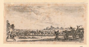 Taistelukohtaus, "Designs of Some Troop Conduct, Cannons, and Town Attacks" tekijältä Stefano della Bella