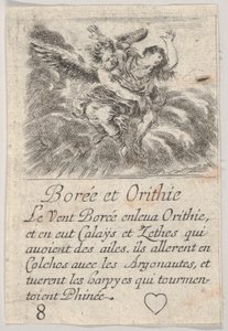 Boreas ja Orithyia, Game of Mythology Jeu de la Mythologie, 1644. tekijältä Stefano della Bella