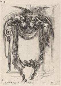 Cartouche ripustettu ruumiista, 1647. tekijältä Stefano della Bella