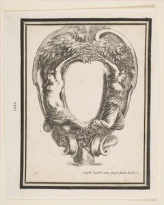 Cartouche ankan ja nymfien kanssa, 1647. tekijältä Stefano della Bella