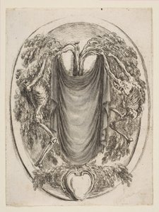 Cartouche luurankoilla, 1647. tekijältä Stefano della Bella