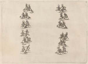 Kavalierit taistelevat kahdessa pylväässä, 1652. tekijältä Stefano della Bella