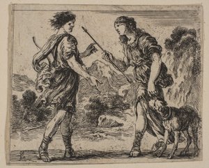 Cephalus ja Procris, Game of Mythology Jeu de la Mythologie, 1644. tekijältä Stefano della Bella