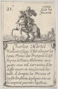 Charles Martel Vaillant et sage..., "Game of the Kings of France" Jeu des Rois de ..., 1644. tekijältä Stefano della Bella