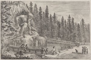 Apenniinien kolossaalinen patsas, luultavasti 1653. tekijältä Stefano della Bella
