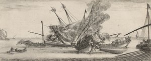 Combat Naval (etsaus paperille) tekijältä Stefano della Bella