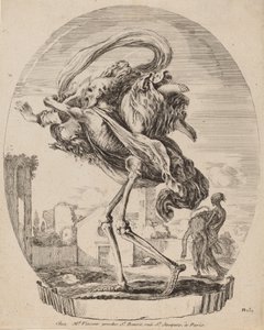 Kuolema kantoi naista, luultavasti 1648. tekijältä Stefano della Bella