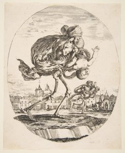 Death Carrying an Infant, viidestä kuolemasta Les cinq Morts, n. 1648. tekijältä Stefano della Bella