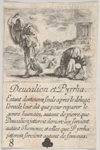 Deucalion ja Pyrrha, Game of Mythology Jeu de la Mythologie, 1644. tekijältä Stefano della Bella