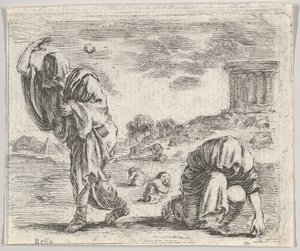 Deucalion ja Pyrrha, Game of Mythology Jeu de la Mythologie, 1644. tekijältä Stefano della Bella
