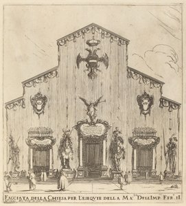 Firenzen San Lorenzon kirkon julkisivu tekijältä Stefano della Bella