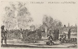 Tykkien ampuminen, n. 1641. tekijältä Stefano della Bella