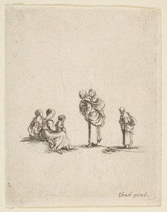 Neljä kerjäläistä naista, n. 1641. tekijältä Stefano della Bella