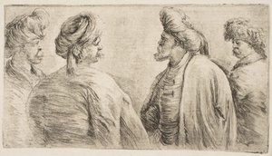 Neljä turkkilaista, puolipitkä, n. 1662. tekijältä Stefano della Bella