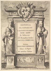 Etutaulu: Medici-vaakunalla koristeltu monumentti ylhäällä keskellä, liekit..., 1640. tekijältä Stefano della Bella