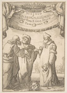 Galileo Galilein Dialoguen etukappale, 1632. tekijältä Stefano della Bella