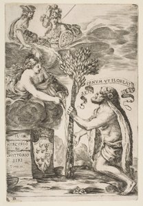 Il Mercurion etukappale, III: Hercules Planting His Club, 1652. tekijältä Stefano della Bella