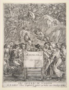 Les Oeuvres de Scarronin etupuoli, 1649. tekijältä Stefano della Bella