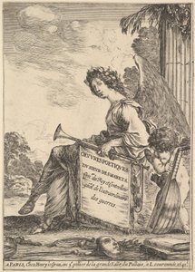 Etukappale Desmaretsin runoille Desmaretsin teokset: siivekäs nainen, 1641.
